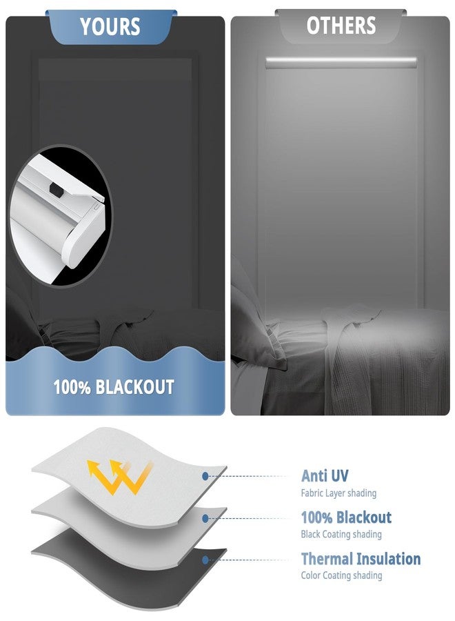 DENFOON Motorized Blinds with Remote Control, Blackout Smart Blinds with Complimentary Solar Panel, Cordless Automatic Roller Shades for Windows (White 35" W x 72" H) - Image 3